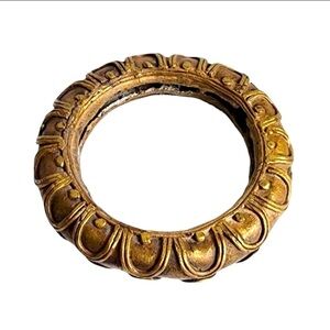 African Brass Bangle Bracelet Artisan Handmade Asante Ghana Tribal Currency